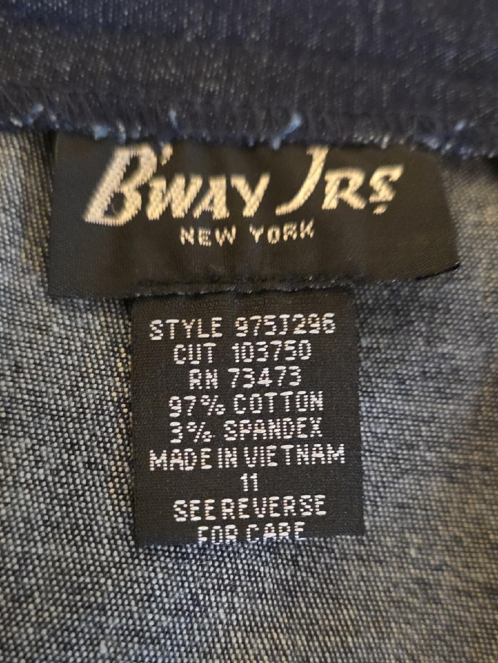 NWT Vintage Deadstock B'way Juniors Denim Maxi Skirt 90s Boho Patch Pocket - Picture 3 of 16